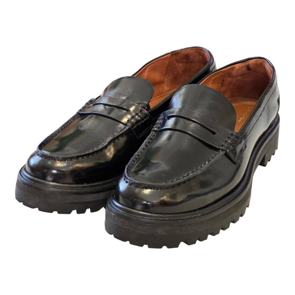 Reformation Black Patent Leather Chunky Loafers